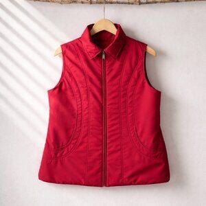 Northern Reflections Quilted Red Puffer Vest Ladies Red Size Small S